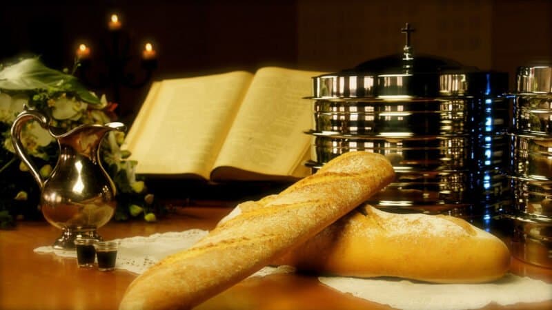 communion bread and wine