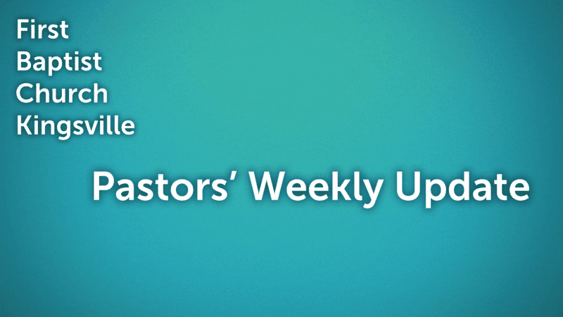 FBK Pastors weekly update